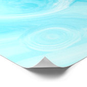 Blauw, turkooise Zee Waves en bubbels Poster (Hoek)