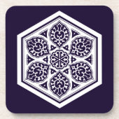 Blauw Turks Rosette Geometric Graphic Bier Onderzetter (Voorkant)