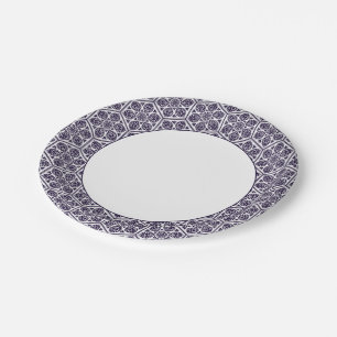  Blauw Turks Rosette Geometric Graphic Papieren Bordje