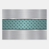 BLAUW TURQUOÏE BROWN SILVER METAL LOOK INPAKPAPIER VEL (Voorkant 2)