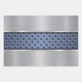 BLAUW TURQUOÏE BROWN SILVER METAL LOOK INPAKPAPIER VEL (Voorkant)