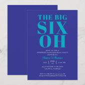 Blauw Turquoise 60e Verrassing Verjaardag Elegant Kaart (Voorkant / Achterkant)