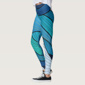 Blauw Turquoise Abstracte Golf Leggings (Links)