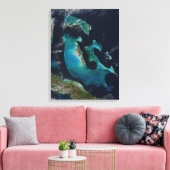 Blauw Turquoise Bahamas Uitgerekte Canvas Print (Insitu (Woonkamer))