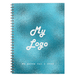 Blauw Turquoise bedrijfslogo Notitieboek