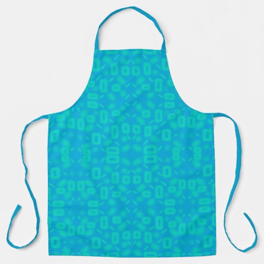 Blauw Turquoise Bevroren Glas Patroon Abstracte Ku Schort (Voorkant)