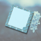 Blauw turquoise bladeren patroon post-it® notes