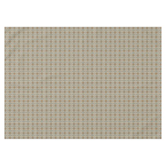 Blauw Turquoise Blauwgroen Sinaasappel Tan Brown T Tafelkleed (Voorkant (Horizontaal))