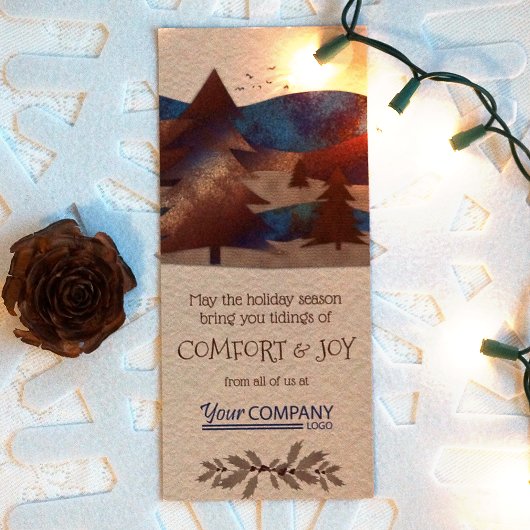 Blauw, Turquoise, bruin bedrijf kerstKaarten Kaart