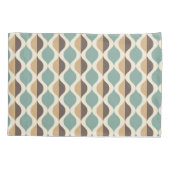 Blauw turquoise bruin Mid Century Modern Retro Vin Kussensloop (Achterkant)