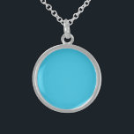 Blauw turquoise, effen kleur, sterling zilver ketting<br><div class="desc">Blauw turquoise,  effen kleur.</div>