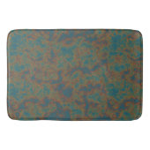 Blauw, Turquoise en Geroest Metaal Abstrat Badmat (Voorkant)