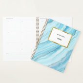 Blauw turquoise en goud marmer | Je naam Planner (Display)