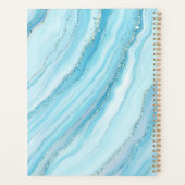 Blauw turquoise en goud marmer | Je naam Planner (Achterkant)