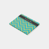 Blauw / Turquoise en Groen Chevron Post-it® Notes (Schuin)