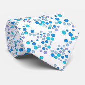 Blauw, turquoise en lila stippen stropdas (Opgerold)