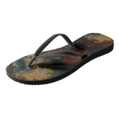 Blauw, Turquoise en Roest Marmer Abstract Teenslippers (Schuin)