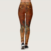 Blauw, Turquoise en Rust Marmer Abstract Leggings (Achterkant)