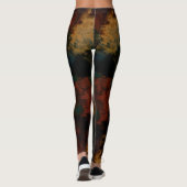 Blauw, Turquoise en Rust Marmer Abstract Leggings (Achterkant)