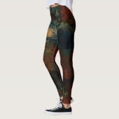 Blauw, Turquoise en Rust Marmer Abstract Leggings (Links)