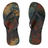Blauw, Turquoise en Rust Marmer Abstract Teenslippers (Voetbed)