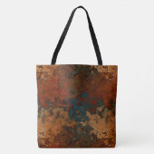 Blauw, Turquoise en Rust Marmer Abstract Tote Bag (Voorkant)