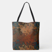 Blauw, Turquoise en Rust Marmer Abstract Tote Bag (Achterkant)