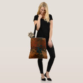 Blauw, Turquoise en Rust Marmer Abstract Tote Bag (Op model)