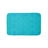 Blauw Turquoise Frosted glaspatroon Abstracte kuns Badmat (Voorkant)