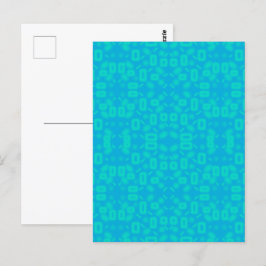 Blauw Turquoise Frosted glaspatroon Abstracte kuns Briefkaart