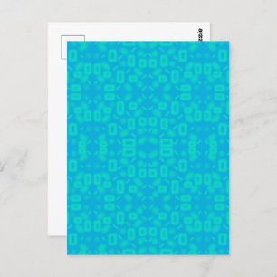 Blauw Turquoise Frosted glaspatroon Abstracte kuns Briefkaart