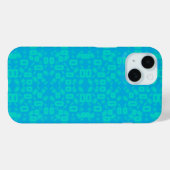 Blauw Turquoise Frosted glaspatroon Abstracte kuns Case-Mate iPhone Case (Achterkant (horizontaal))