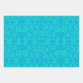 Blauw Turquoise Frosted glaspatroon Abstracte kuns Inpakpapier Vel (Voorkant)