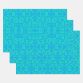 Blauw Turquoise Frosted glaspatroon Abstracte kuns Inpakpapier Vel