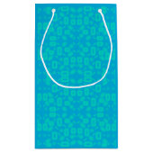 Blauw Turquoise Frosted glaspatroon Abstracte kuns Klein Cadeauzakje (Achterkant)