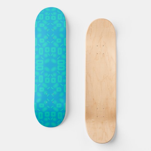 Blauw Turquoise Frosted glaspatroon Abstracte kuns Persoonlijk Skateboard (Voorkant)