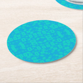Blauw Turquoise Frosted glaspatroon Abstracte kuns Ronde Kartonnen Onderzetter
