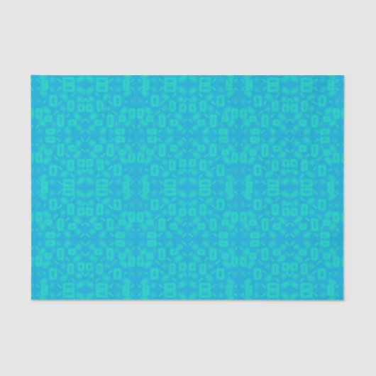 Blauw Turquoise Frosted glaspatroon Abstracte kuns Tissuepapier (Voorkant)