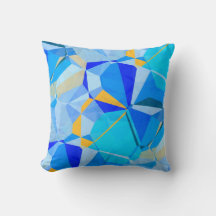 Blauw Turquoise & geel artistiek abstract design