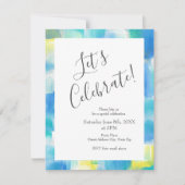 Blauw Turquoise Geel Modern Abstract Kaart (Voorkant)