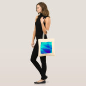 Blauw Turquoise Geometrisch Modern Natuurlijk Tote Bag (Voorkant (model))