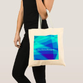 Blauw Turquoise Geometrisch Modern Natuurlijk Tote Bag (Voorkant (product))