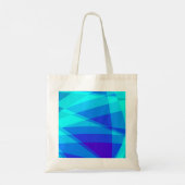 Blauw Turquoise Geometrisch Modern Natuurlijk Tote Bag (Achterkant)
