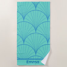 Blauw Turquoise Geometrische Schelpen Persoonlijk
