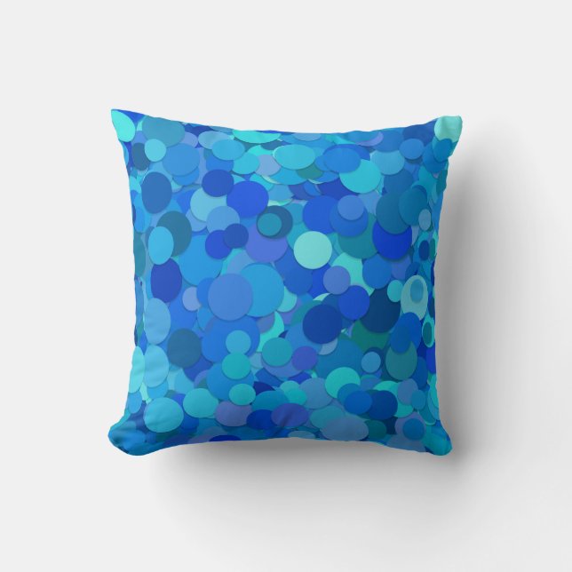 Blauw Turquoise Glitter Paillet Kussen (Voorkant)