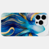 Blauw Turquoise Gouden Octopus Case-Mate iPhone 14 Case (Achterkant (horizontaal))