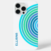 Blauw Turquoise Groen Violet Mideeuw Strepen Case-Mate iPhone Case (Achterkant)