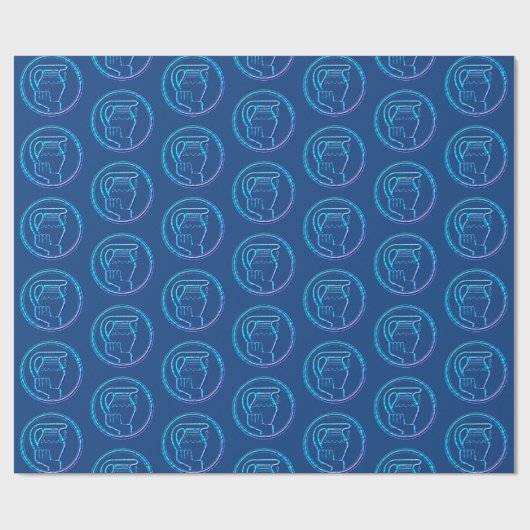 Blauw Turquoise Horoscoop Zodiac Sterrenteken Wate Cadeaupapier (Vlak)