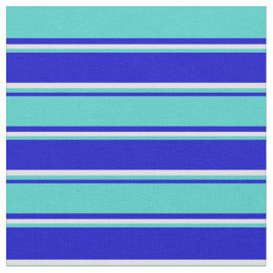 Blauw, Turquoise & Lavender Pattern Stof