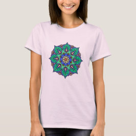 Blauw-Turquoise Mandala Classic T-shirt